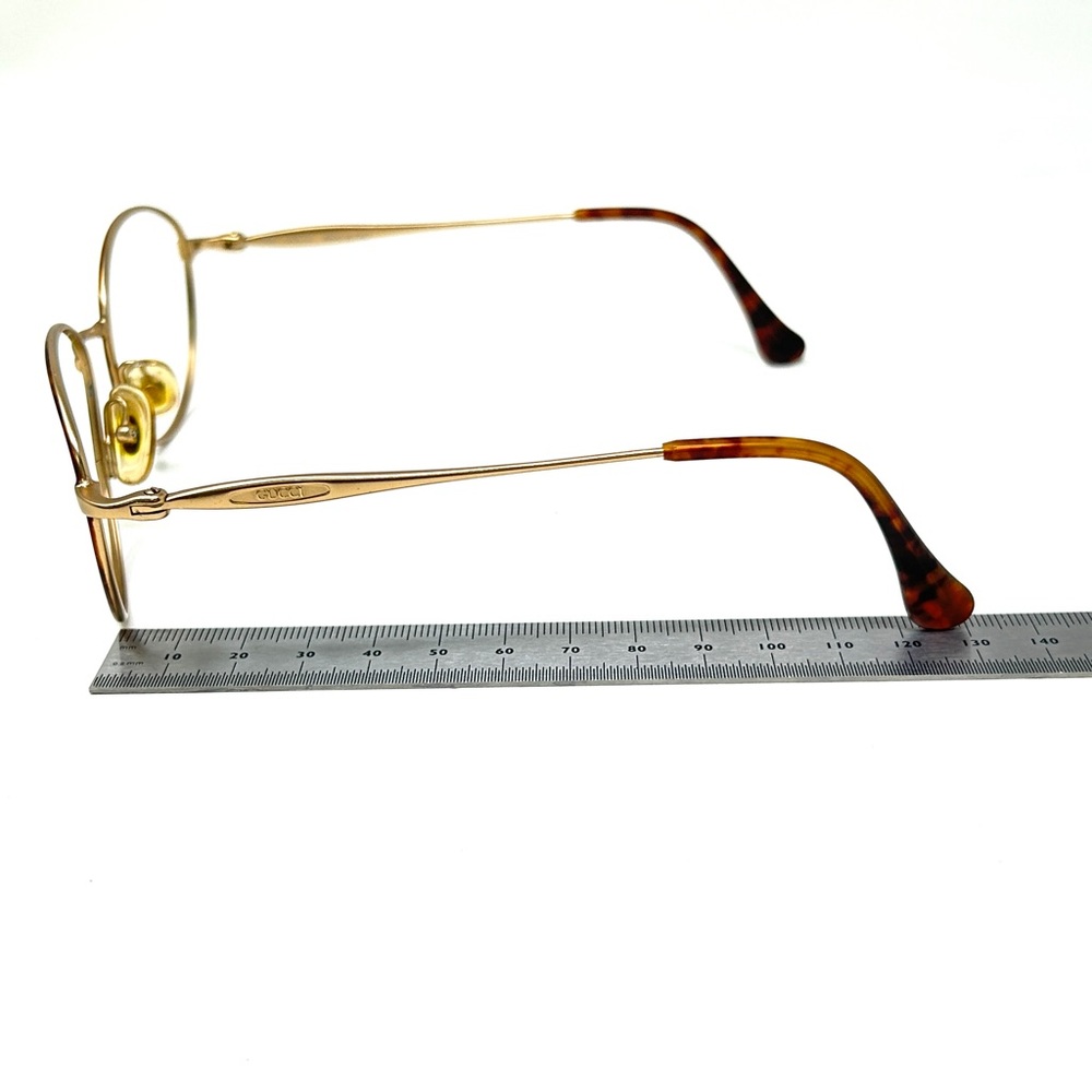 Vintage GUCCI GG2293 DR4 55 [] 18 135 tortoise Gold Eyeglassses Frame Only Italy - Picture 14 of 16